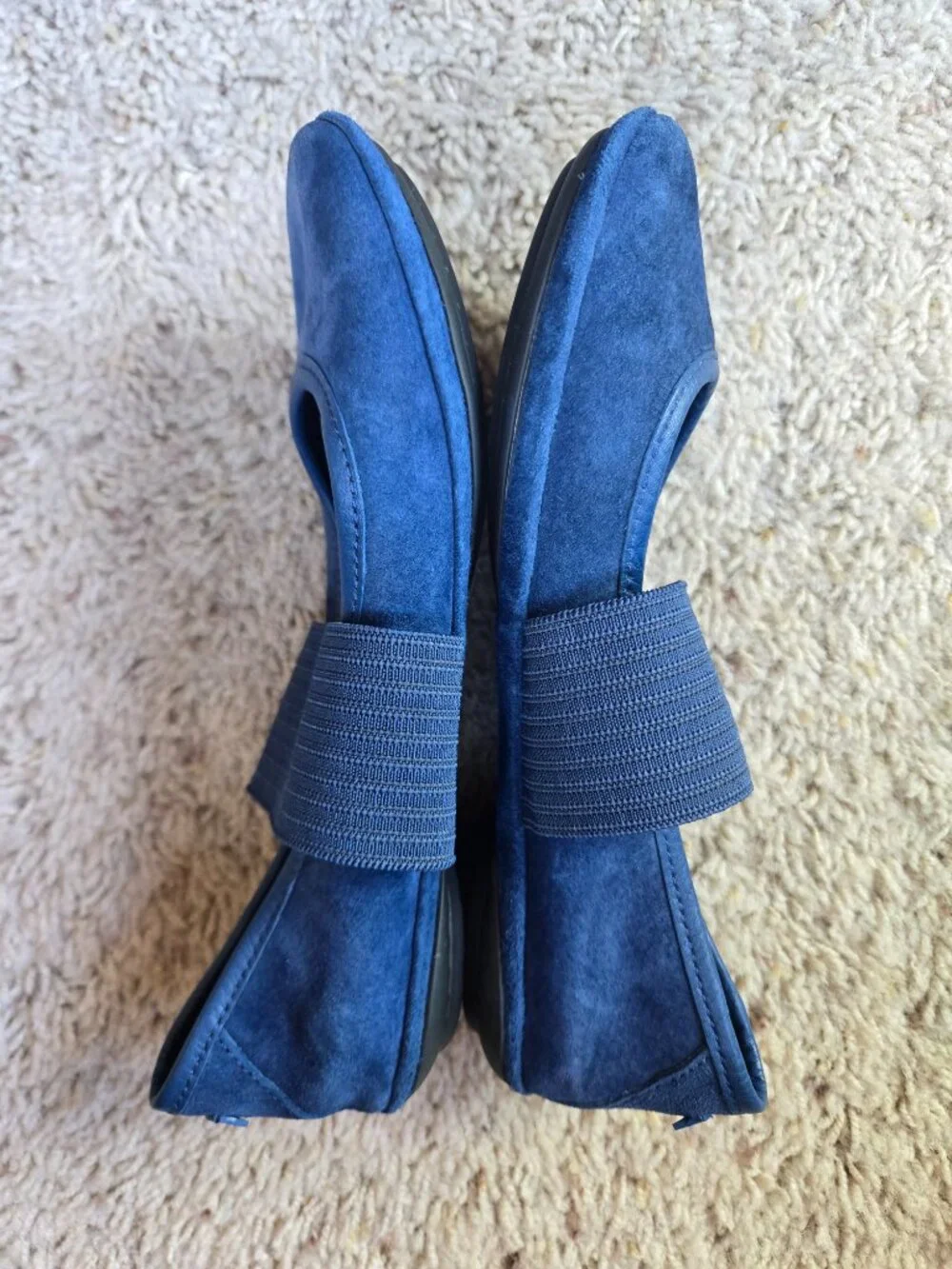Camper Girls Nina Blue Suede Ballet Flats EU Size 36 Fits US Big Kids/Youth 4